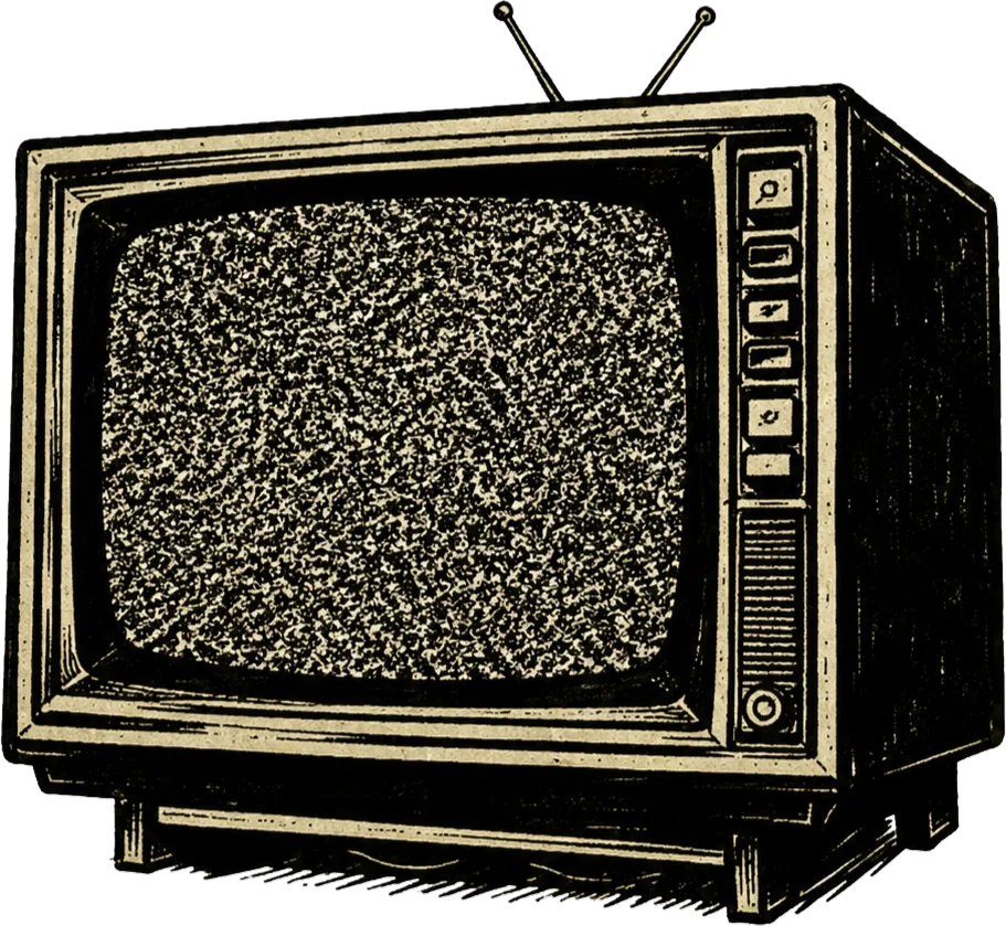 CRT television with static