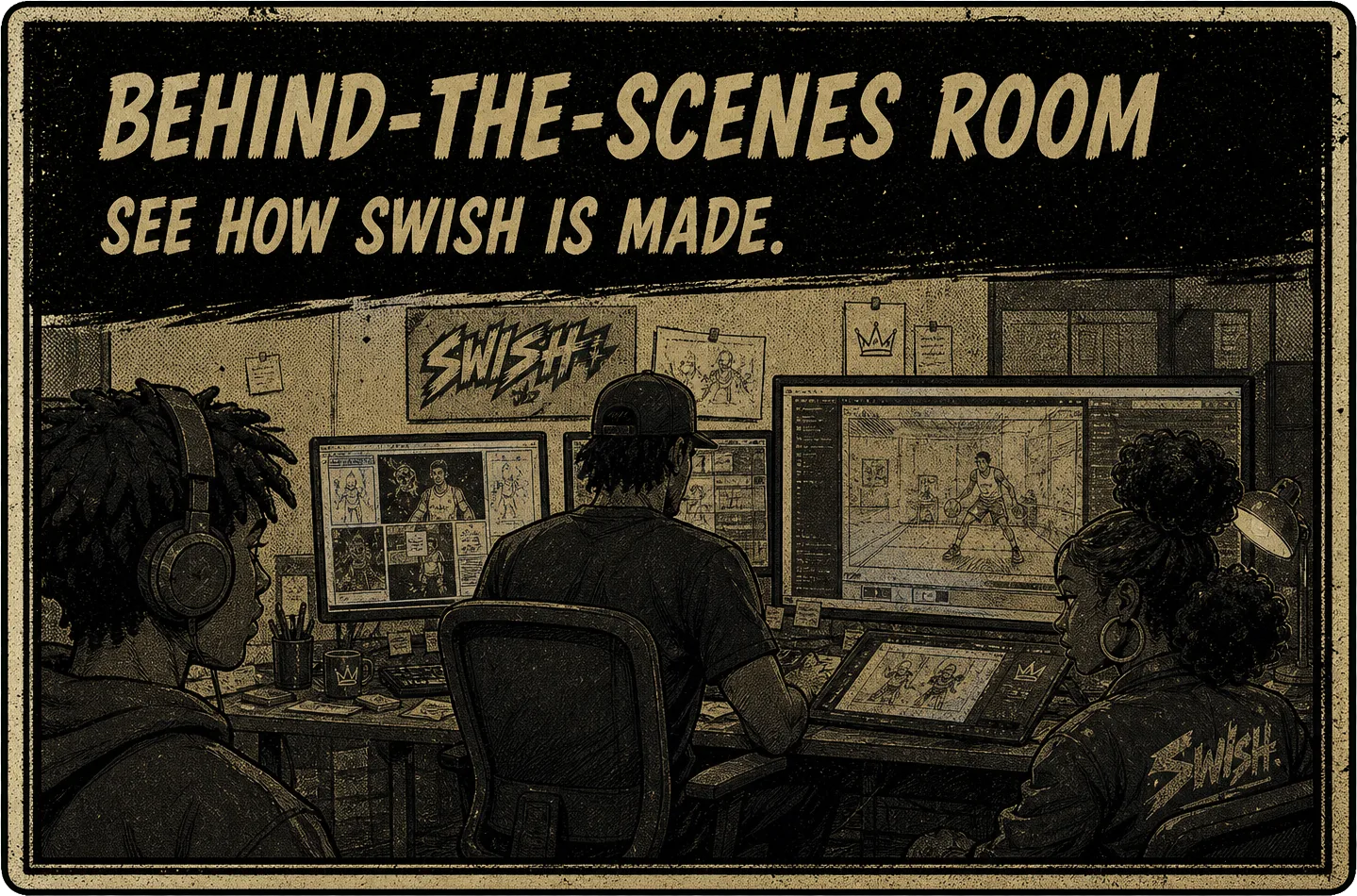 Behind-the-scenes room — see how Swish is made.